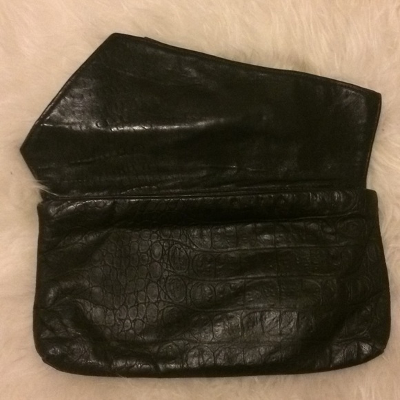 Black leather clutch bag Studio 26 by Martha NY - Picture 4 of 9